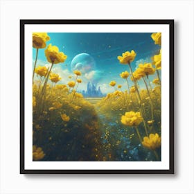 Field Of Yellow Flowers 31 Art Print