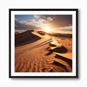 Dreamshaper V7 A Windswept Desert Dune Its Ridges Casting Dram 2 Art Print