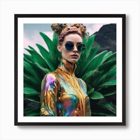 A Group Of Interstellar Botanists Donning Eccentric Futuristic Fashion Art Print