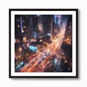 New York City At Night Art Print