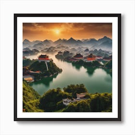 Sunset In Luoyang Art Print