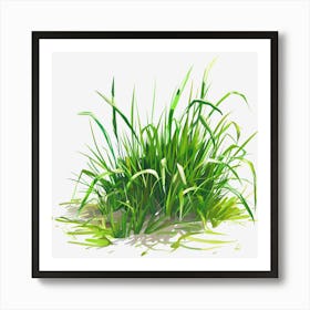 Watercolor-Spring-Grass-Clipart.16 Art Print