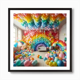 Rainbow Balloons 4 Art Print