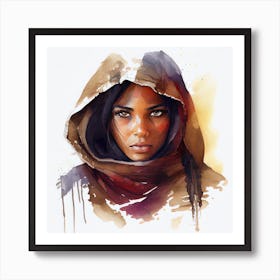 Watercolor Tuareg Woman #3 Art Print