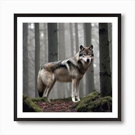 Wolf In The Forest 16 Art Print