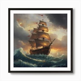 Sailing In The Storm Art Print