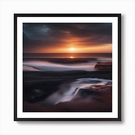 Sunset At The Beach Art Print