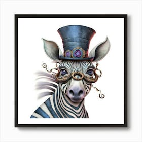 Steampunk Zebra Art Print