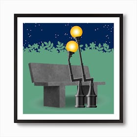 Lanterns Lamp Posts Park Bench Art Print