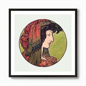 Stained Glass Window For The Facade Of The Fouquet Boutique, Alphonse Maria Mucha 7 Art Print