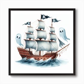 A ghost pirate ship 4 Art Print