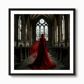 Bride In A Church Art Print