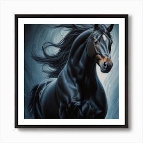 Black Horse Art Print