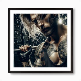 Man With Tattoos Art Print