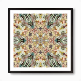 Green Nature Mandala Art Print