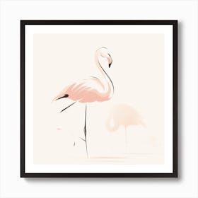 Flamingo drawing Art Print