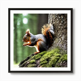 Squirrel In The Forest 106 Art Print