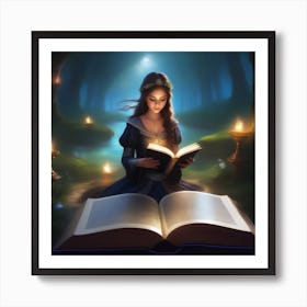 Girl Reading A Book 2 Art Print