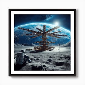 Space Station On The Moon 1 Art Print