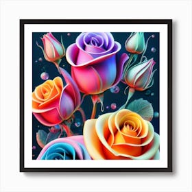 Magical Organic Roses 3 Art Print