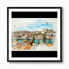 Watercolor Of Porto Art Print