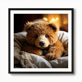 Firefly Cozy Little Bear Snuggled In Bed 85497 Art Print