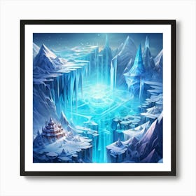 An Ephemeral Look At A Chilling Universe Trapped In An Unending Frost Crystalline Structures Within Art Print