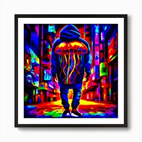 Psychedelic Jellyfish Man Art Print