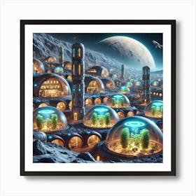 A Sci Fi Depiction Of An Underground Cityscape On Art Print