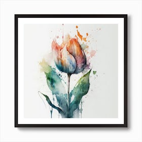 Watercolor Flower Abstract Design Art Print