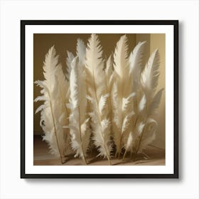 White Ostrich Feathers Art Print