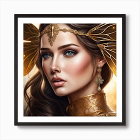 Aphrodite Golden Fairy Art Print