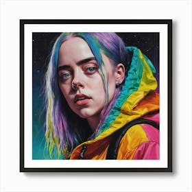 Colourfull girl portrait Art Print