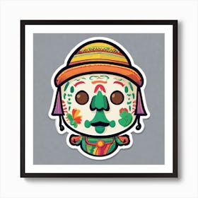 Mexico Sticker 2d Cute Fantasy Dreamy Vector Illustration 2d Flat Centered By Tim Burton Pr (27) Art Print