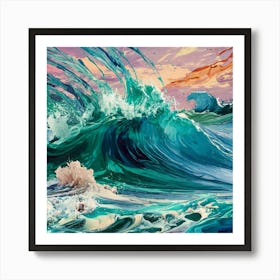 Abstract And Color Splash Fusion Of The Ocean Art Print Art Print