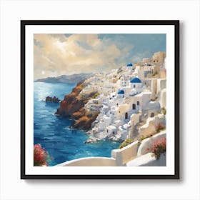 379421 Charming Santorini Island With Pristine Beaches An Xl 1024 V1 0 Art Print