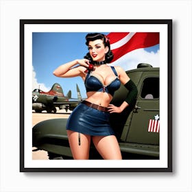 Air Force Jane Pin Up Girl Art Print