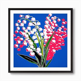 Andy Warhol Style Pop Art Flowers Lily Of The Valley 1 Square Art Print