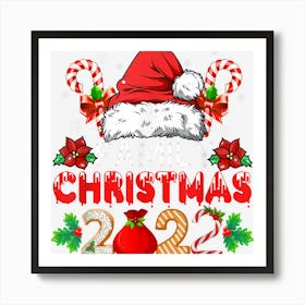 Family Christmas 2022 Matching Candy Santa Hat Funny Xmas Art Print