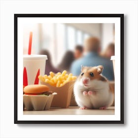Fast Food Hamster Art Print