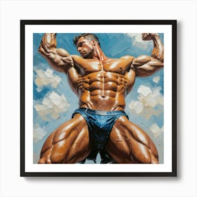 Bodybuilder Posing 1 Art Print