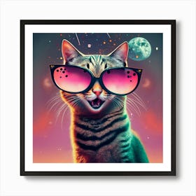 Cat With Sunglasses 1 Art Print