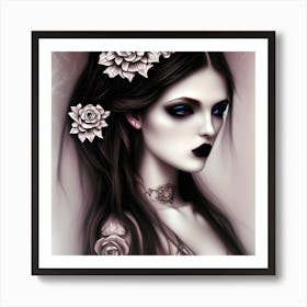 Lovely Goth Woman Art Print