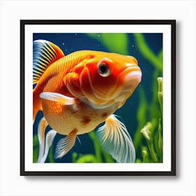 Goldfish Swimming In The Water Art Print