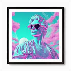 Man In Pink Sunglasses Pop Art Art Print