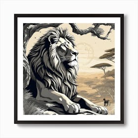 Lion In The Wild 3 Art Print