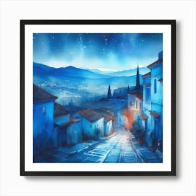 Blue Night Sky Art Print