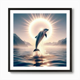 Dolphin Leaping Out Of The Water Art Print