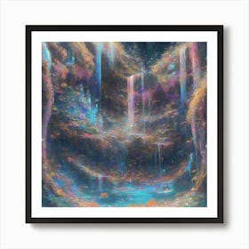 Waterfalls In The Forest Art Print