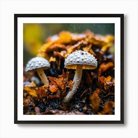 Mushrooms In The Rain 1 Art Print